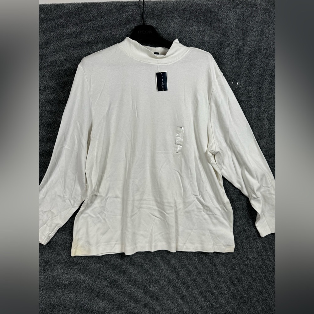 Karen Scott White Turtleneck Long Sleeve Shirt - Size 3X - NWT